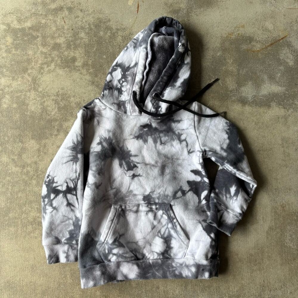 Raxtin Hoodie Tie Dye Black White Sweatshirt
